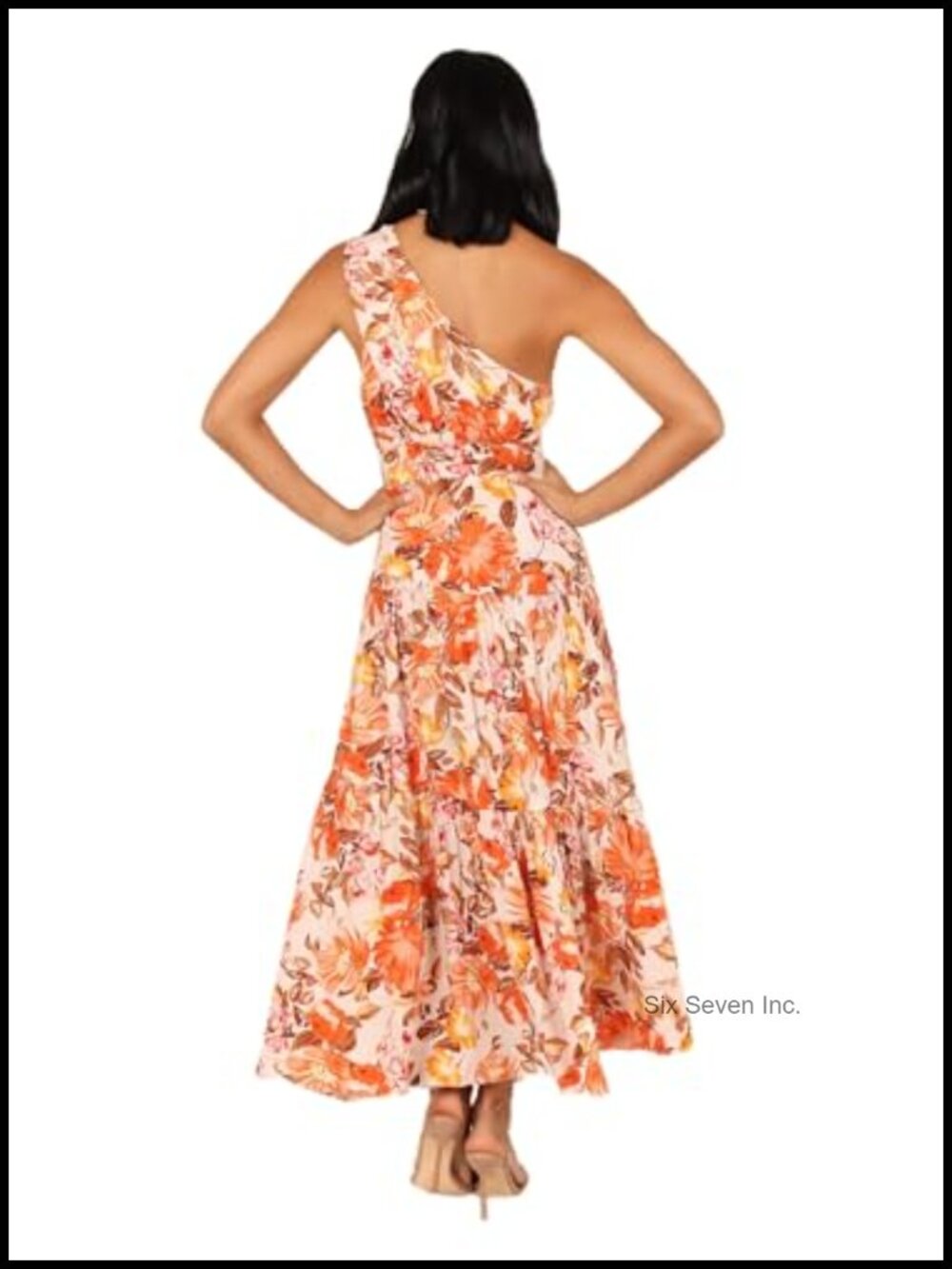 Petal & Pup Marietta Dress - One Shoulder Maxi Floral Rayon